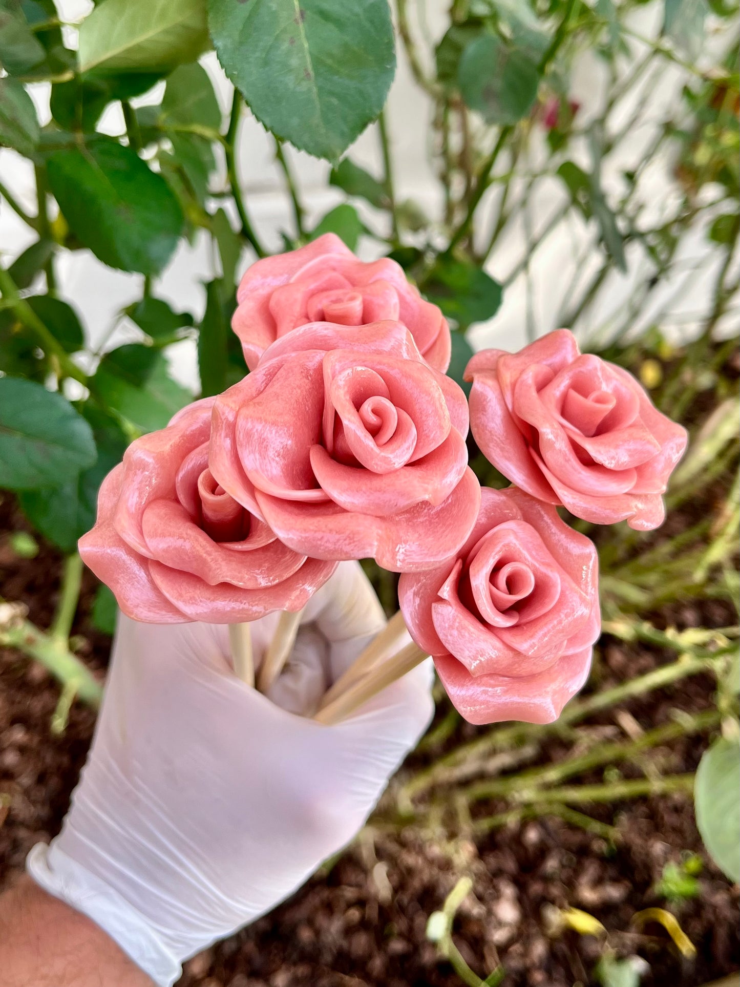 Bouquet de sucette en forme de fleur à la fraise