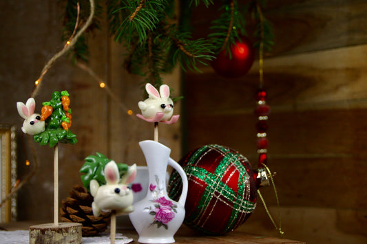 Les lapins du Pays des Sucreries en hiver