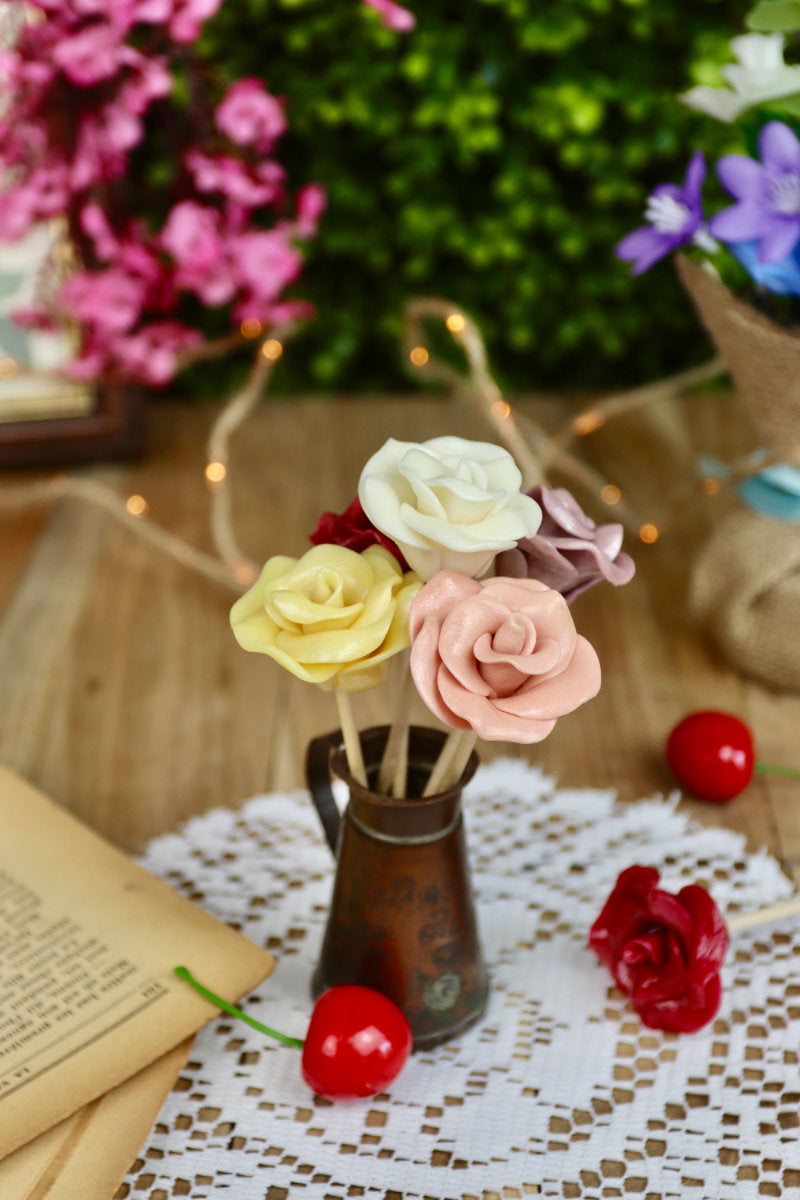 Sucettes artisanales en forme de fleur