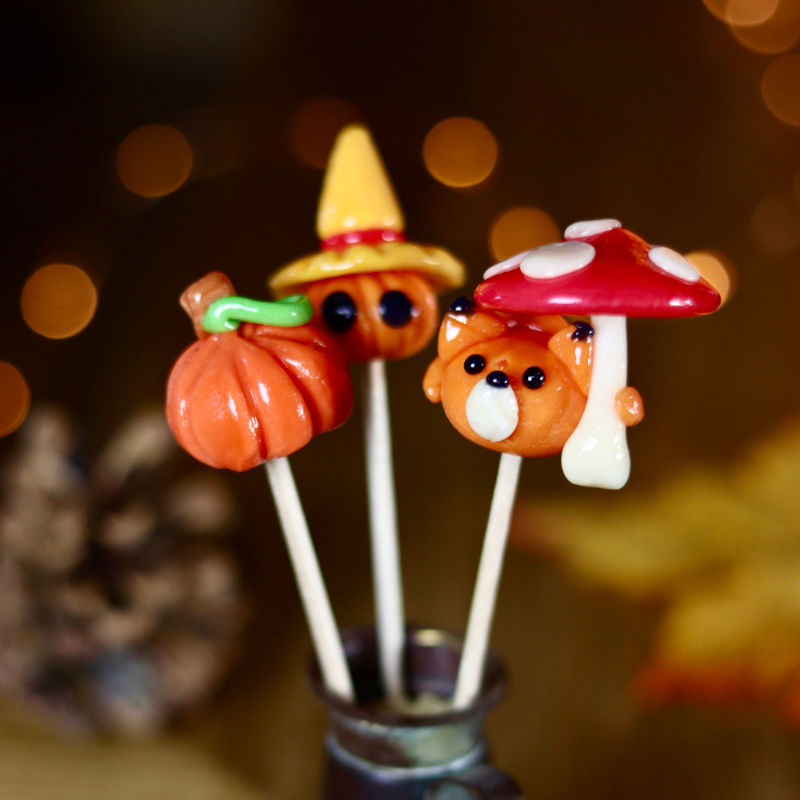 Un bouquet de sucette sculptée sur le theme de l'automne, nouvelle création 2026