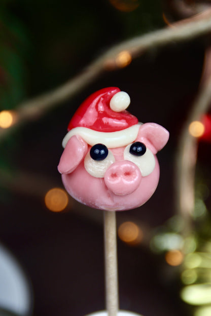 Sucette Cochon de Noël Fraise