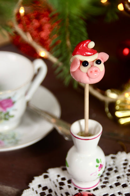 Sucette Cochon de Noël Fraise