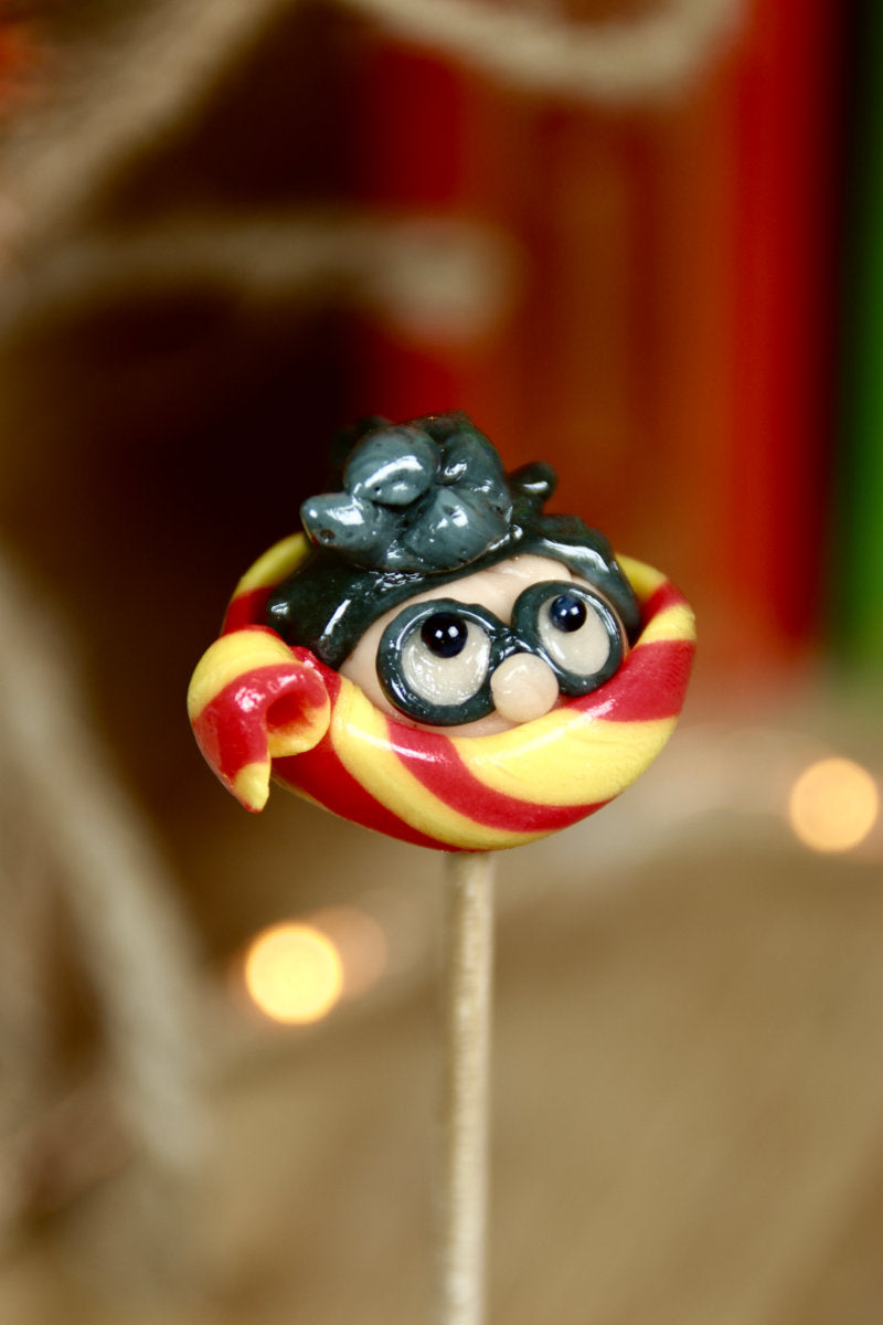 Une sucette sculptée artisanale en forme de Harry Potter multifruit