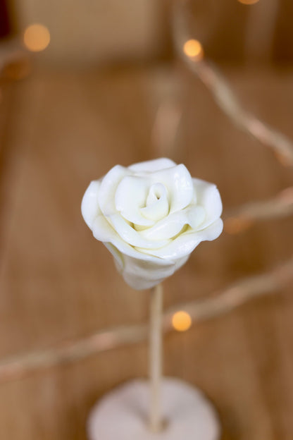 Sucette sculptée en forme de rose à la noix de coco