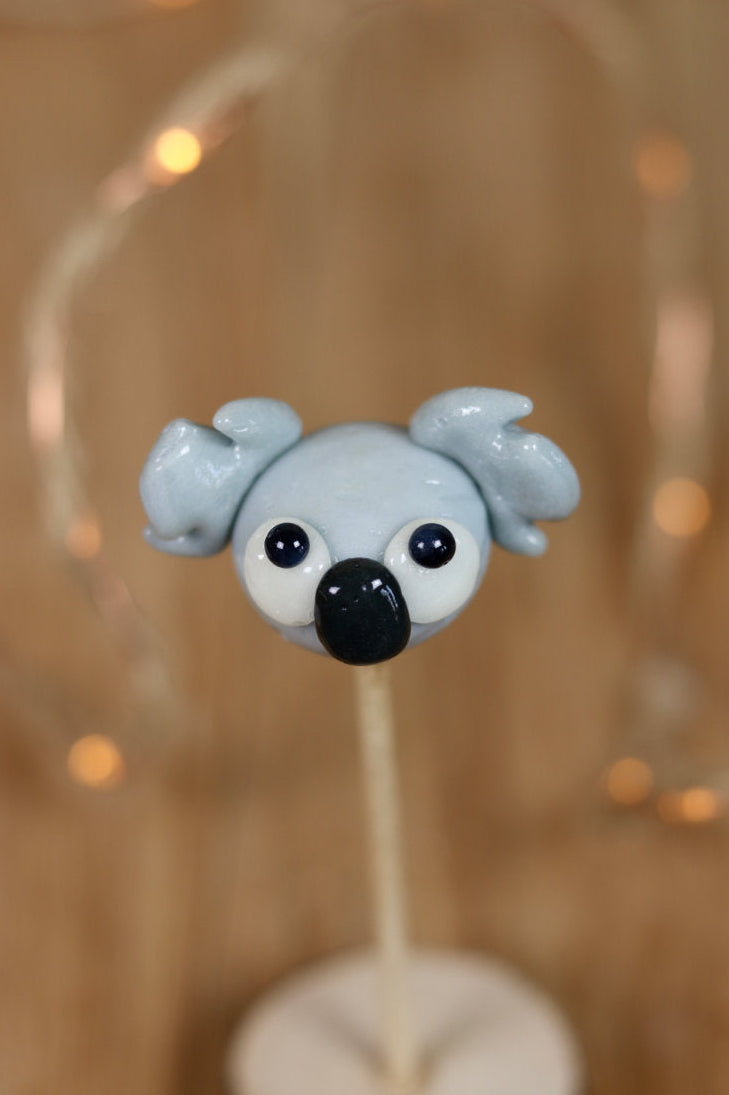 Sucette sculptée artisanale en forme de Koala au citron
