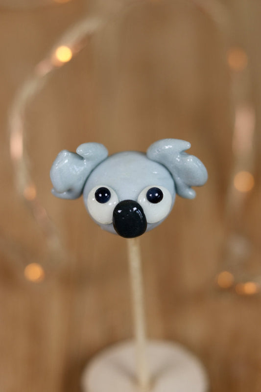 Sucette sculptée artisanale en forme de Koala au citron
