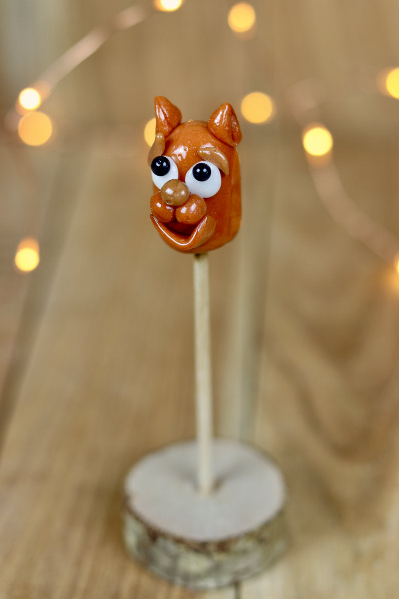 Sucette sculptée en forme de chien au cola, inspiré de scoobidou
