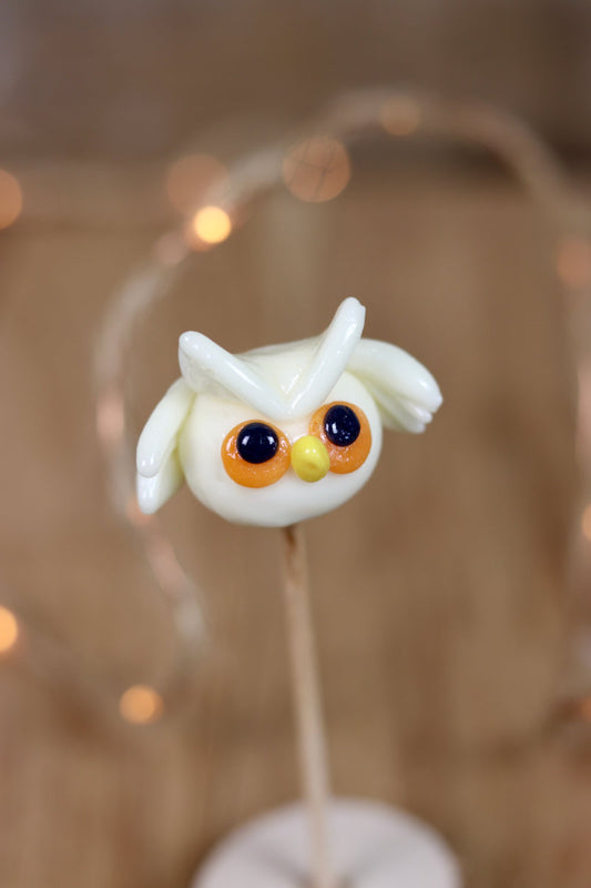 Sucette sculptée en forme de chouette à la noix de coco