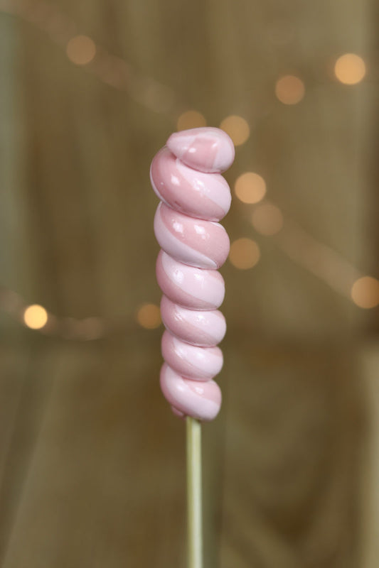 Sucette torsade artisanale à la framboise