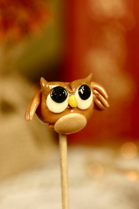 Sucette en forme de hibou au spéculoos