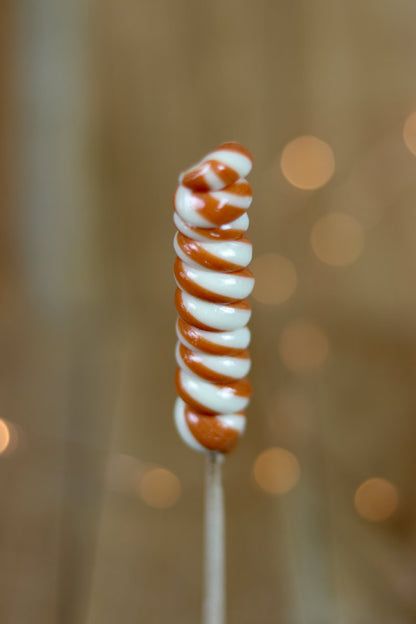 Sucette torsade vanille caramel artisanale fabriqué en Bourgogne 