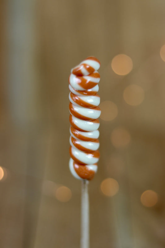 Sucette torsade vanille caramel artisanale fabriqué en Bourgogne 